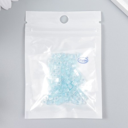 Glass glass 6/0 "cube. Translucent. Light blue" 10 g-2