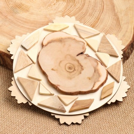 Hot "pink flower" stand, 20x20 cm, wood mix-4