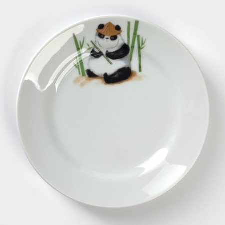 Porcelain plate "Panda", d = 17.5 cm, white