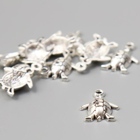 Decor for creativity Metal "Turtle" silver 1.5x1.2 cm-1