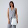 City backpack of artificial leather with lightning, white color