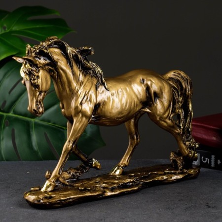 Figure "Horse" Dark Gold, 30x8x22cm-3