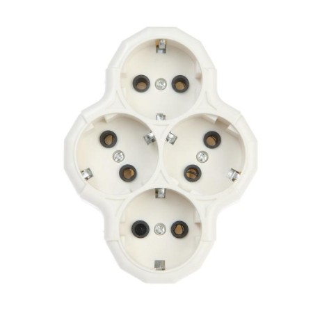 Switch, 4 sockets, 16a, with salary, white-1