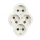 Switch, 4 sockets, 16a, with salary, white