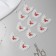 Knitted elements "Double butterflies", 5 × 4 cm, 10 pcs, red/white color