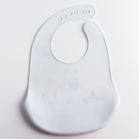 Silicone bib, with a pocket "elephant", color gray color-2