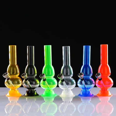 Bong, H-15 cm, "ball and bell", acrylic, mix-2