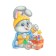 Poster of a cut -off "Bunny with New Year's toys" two -sided, 23 x 22 cm
