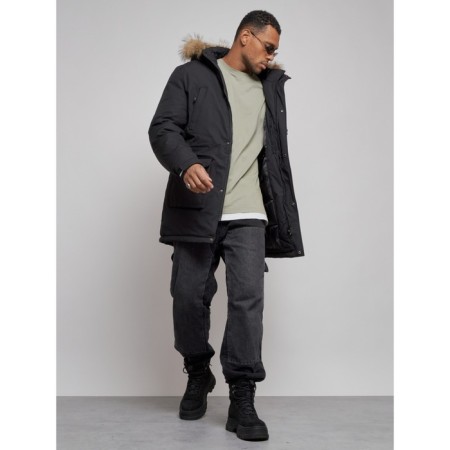 Extensive male winter park, size 58, black color-12