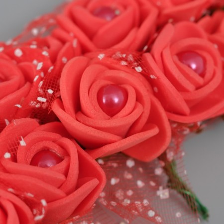Decorative rose with pearls for creativity, col. red-2