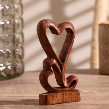 Souvenir tree "Two hearts" Brown 15x11x3 cm-2