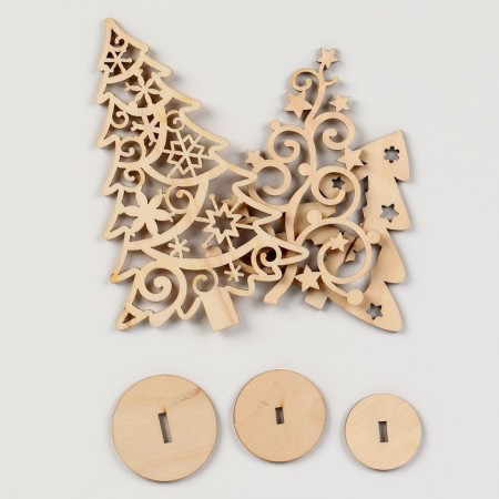New Year's blanks for creativity "New Year! Christmas trees on the stand ", 3 pcs-1