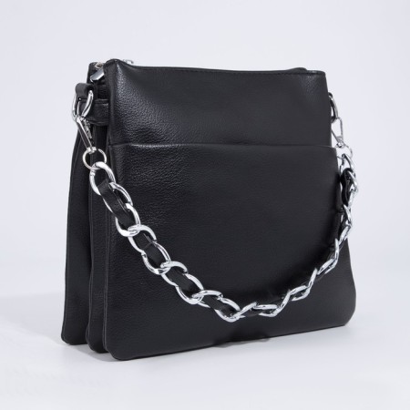 Bag Cross-Bodi with a zipper, black color-2