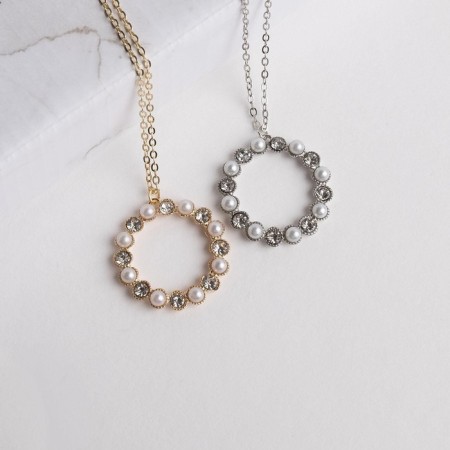 Set 2 objects: earrings, pendant "Bonton", color mix, 43 cm-2