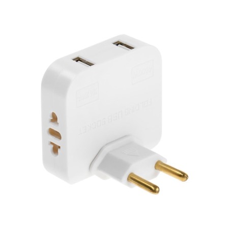 The tee is flat, rotary, 2 outlets, 10a, 2 USB, without salary, white-2