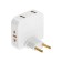 The tee is flat, rotary, 2 outlets, 10a, 2 USB, without salary, white
