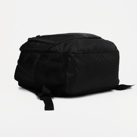 School backpack with reflective elements, "saxi", 2 parts on zippers, 4 external pockets, black/green color-4