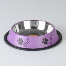 A bowl with a non -slip base color with a print, 475 ml, purple