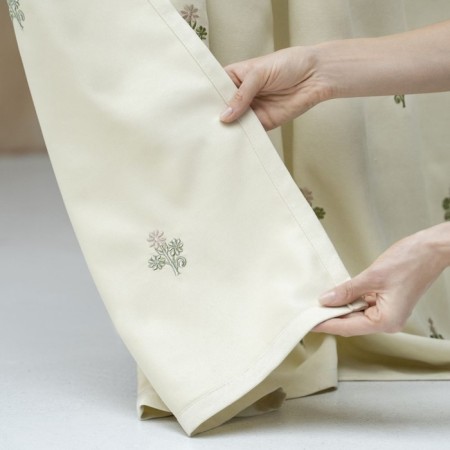 Set of curtains "Ginko", size 145x270 cm, cream color-1