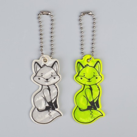 The reflective element "Fox", bilateral, 3 × 5.8 cm, color mix-4