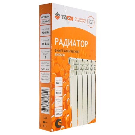 Bimetallic radiator Taen BMR, 500 x 78 mm, 4 sections, 500 watts-1