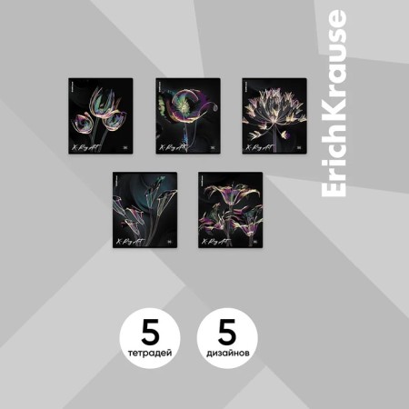 A notebook of 96 sheets in the Erichkrause "X-Ray Art", holographic lamination, an offset block 100%, mix-1