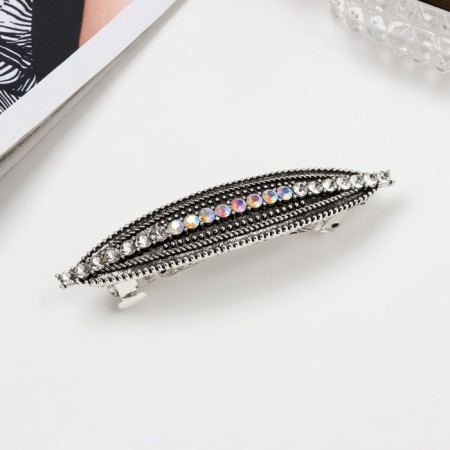 Clot-automatic machine "Rose" strip shine classic, 9.5 cm, silver