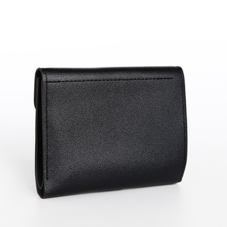 Women's wallet on the button, black color-1
