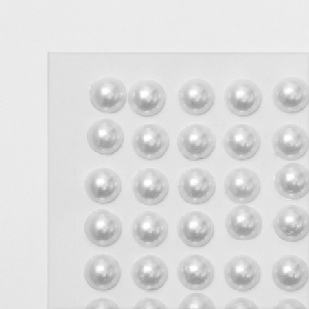 Earrings "stickers" pearls, white color-1