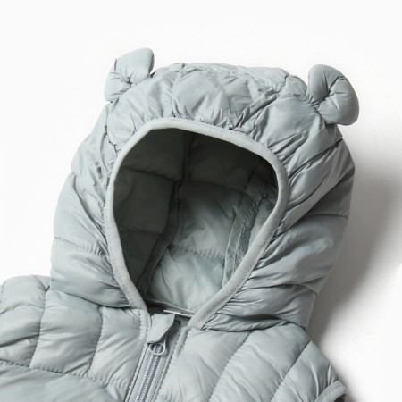 Warm vest of children, gray color, height 116-122 cm-1