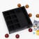 Box for 8 sweets + chocolate, with a window, "male", black, 17.7 x 17.85 x 3.85 cm, set 5