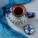 Rishtan ceramics "Flowers", 700 ml, blue mix