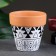 Pot "Trapezius" Terracott with a pattern, 10x9cm, mix