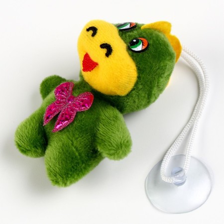 Soft toy "Dragon" with a bow, on a suction cup, 8 cm, color mix-3