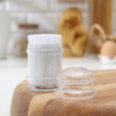 Plastic toothpicks, 290-300 pcs, with a brush to remove denture-1