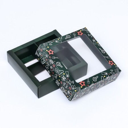 Box for 4 sweets, "February 23" 12.6 x 12.6 x 3.5 cm-4