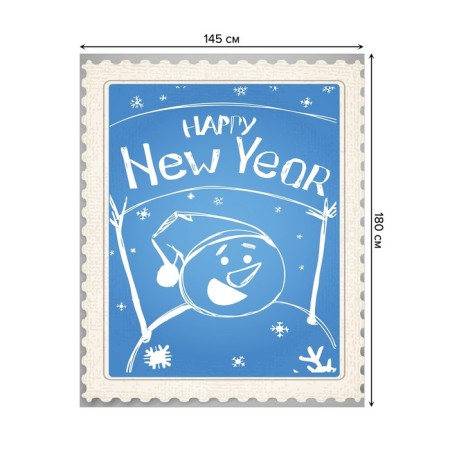 The tablecloth "The Joy of the Snowman", rectangular, Saten, size is 145x180 cm-1