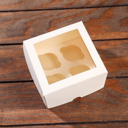 Packaging for 4 mini-driving white with a window, 13 x 13 x 8 cm-1