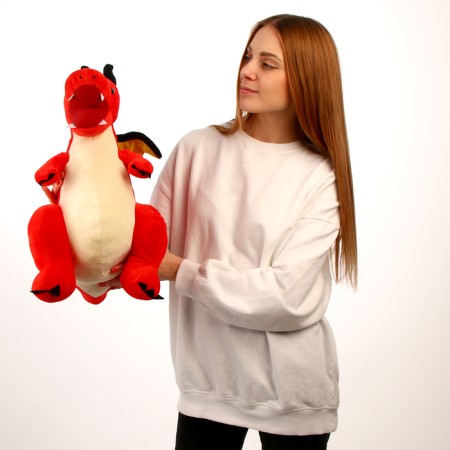 Soft toy "Dragon", with black wings, 45 cm, red color-6