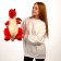 Soft toy "Dragon", with black wings, 45 cm, red color