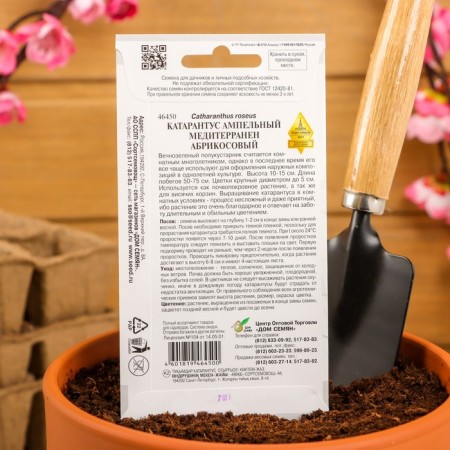 Flower seeds Cataranth AMP. Mediterranen, apricot, 7 pcs-1