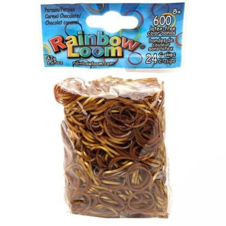 Rainbow loom bracelet rubber bands, Persian collection, caramel chocolate
