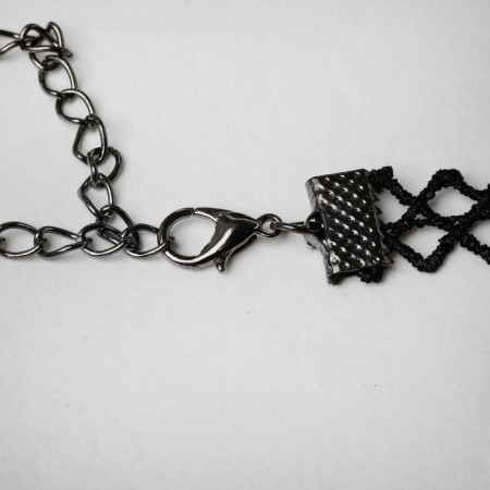 Choker "mistress" crosses and chains, black color, 30 cm-1