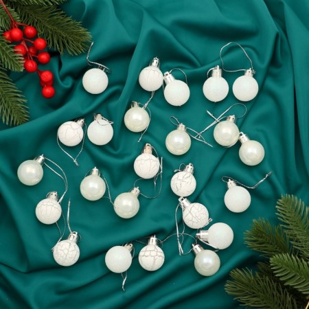Set of balls plastic D-3 cm, 24 pcs "Birlant" mother-in-law, white