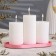 Gypsum oval candlestick, 17.5x9x1.5cm, pink