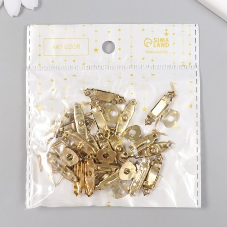 Castle metal for casket gold + nails. set 10 pcs 1.6x2.7 cm-5
