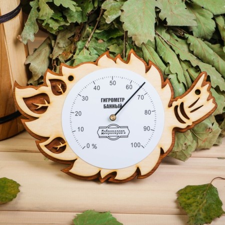 Hygromometer for the bath "Leaflet", 19.3x13cm, "Dobroparov"