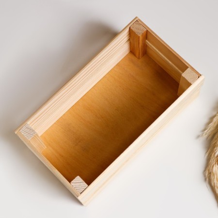 Wooden Kashpo 24.5 × 13.5 × 9 cm "Two Light", two -string, natural give beautifully-4