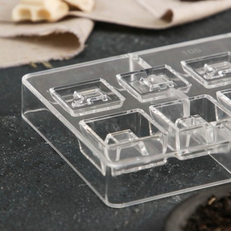 Form for chocolate and sweets “in square”, 10 cells, 20 × 12 × 2.5 cm, cell 3 × 3 cm-1