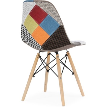 Wooden chair multicolor array of beech/metal/fabric, natural/colored 47x50x84 cm-3